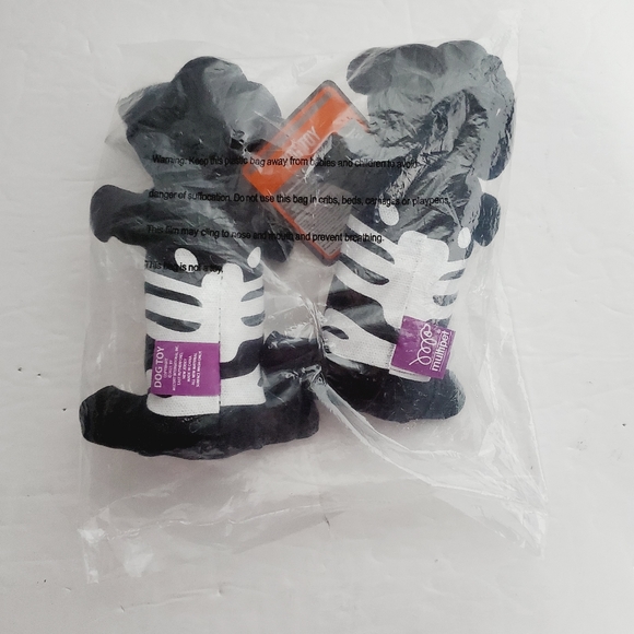 2 Pack - Multipet Loofa Halloween Skeleton Squeeky Dog Toy - Picture 3 of 4